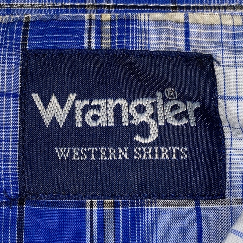 Wrangler Western Size Large Pearl Snap Button Up Down Plaid Work Dad Beach Shirt - Picture 4 of 11